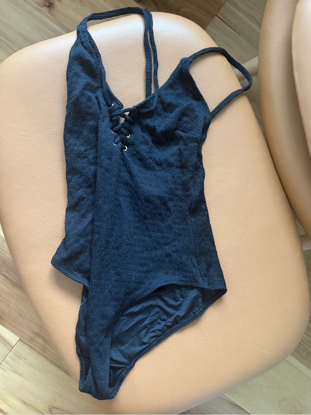 Sezane Black Lace-Up One-Piece Swimsuit. Never worn!!!